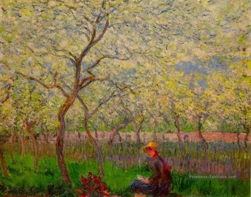  Claude Peintre - Un verger au printemps Claude Monet